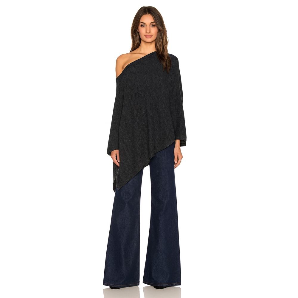 Splendid Cabin Side Poncho‎ Sweater Alpaca M/L Minimalist Luxury Asymmetrical